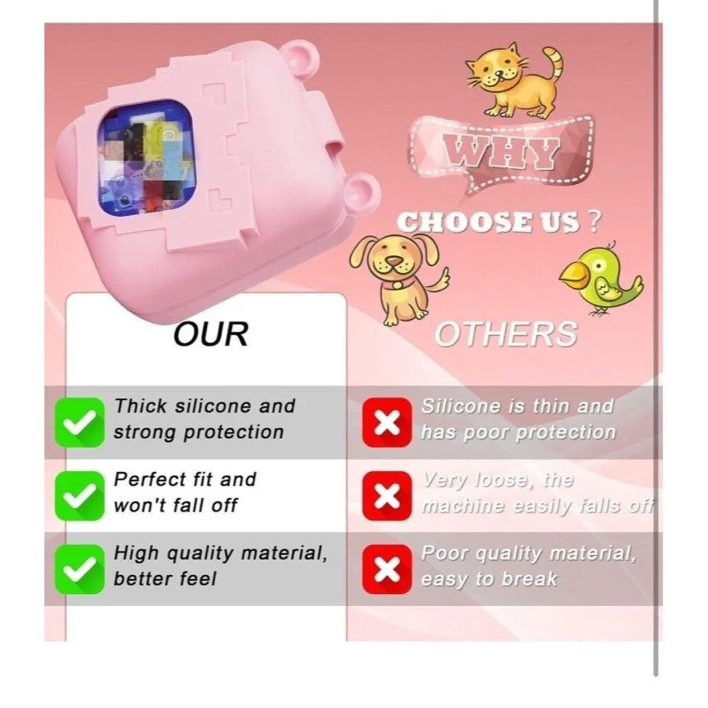 Silicone Case for Bitzee Magicals Interactive Toy Digital Pet and Case, Pink